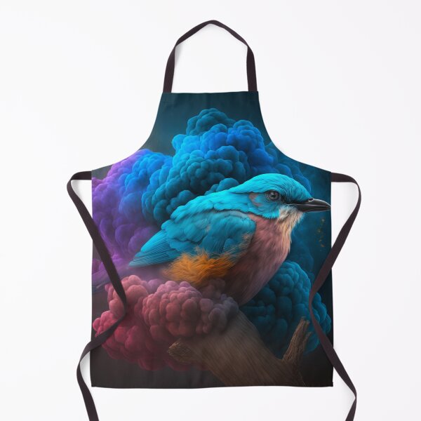 Item preview, Eurasian Blue Tit - Blue bird displayed in Cloud of Rainbow smoke designed and sold by AdamesArtStudio.