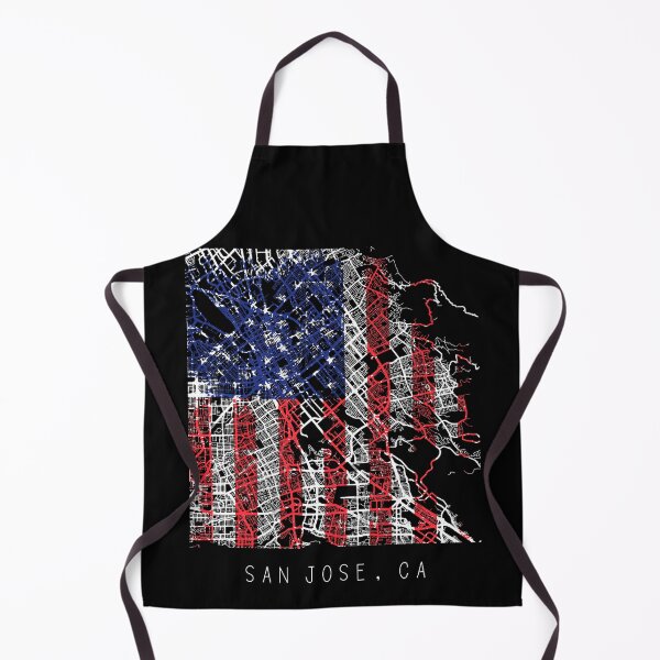 Item preview, San Jose California city map with US flag black and white designed and sold by gifts-ideas.