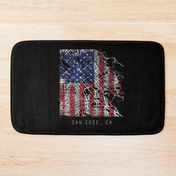 Item preview, San Jose California city map with US flag black and white designed and sold by gifts-ideas.