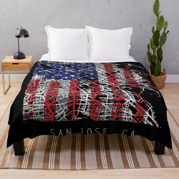 Item preview, San Jose California city map with US flag black and white designed and sold by gifts-ideas.