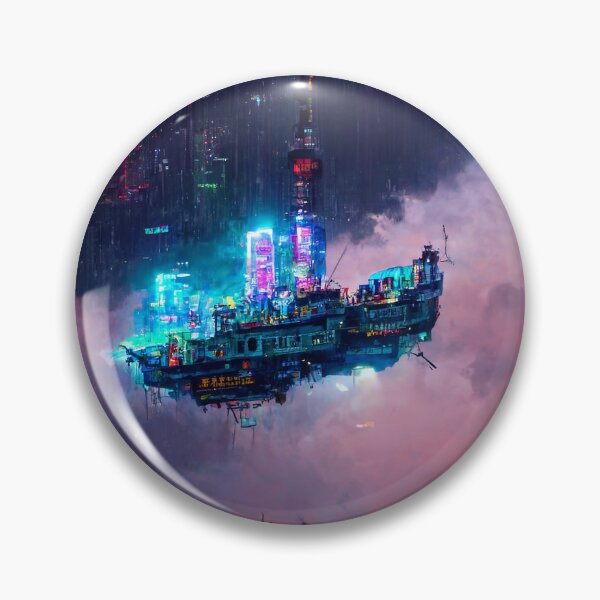Item preview, Zenith - Horizonte del paisaje urbano Cyberpunk designed and sold by ArkMinted.