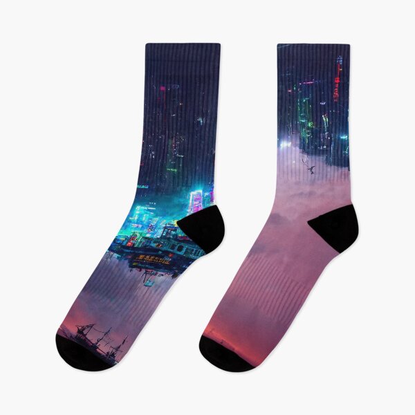 Item preview, Zenith - Cyberpunk Cityscape Skyline designed and sold by ArkMinted.