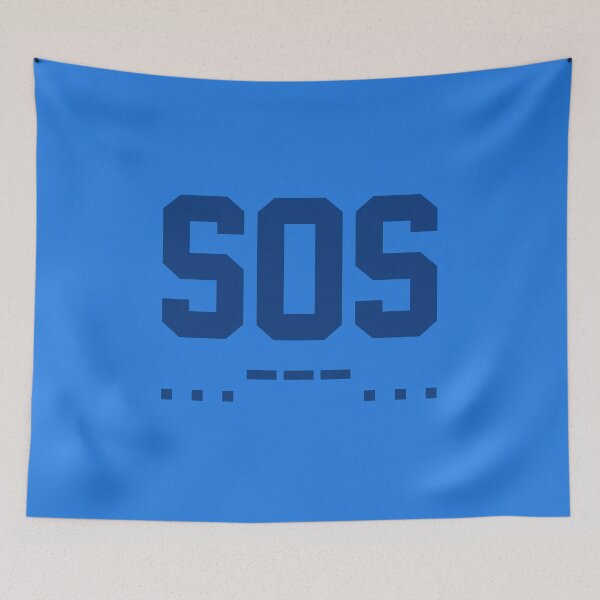 Artikelvorschau, SOS Morsecode Minimalistisch Blau entworfen und verkauft von everything4eva.