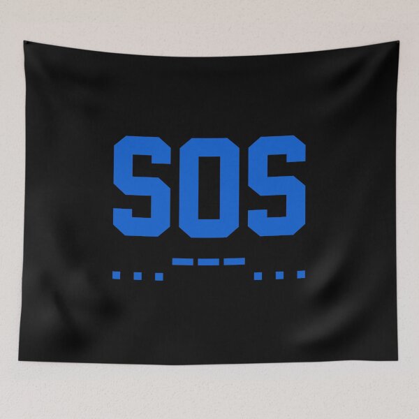 Artikelvorschau, SOS Morsecode Minimalistisch Blau entworfen und verkauft von everything4eva.