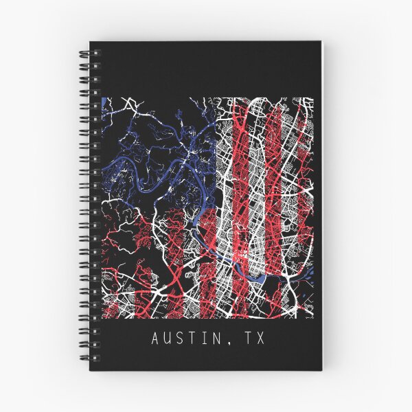 Item preview, Austin Texas city map with US flag black and white designed and sold by gifts-ideas.