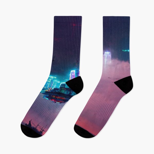 Item preview, Lofi Zenith - Cyberpunk Cityscape Skyline designed and sold by ArkMinted.