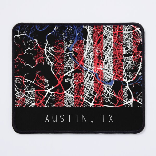 Item preview, Austin Texas city map with US flag black and white designed and sold by gifts-ideas.
