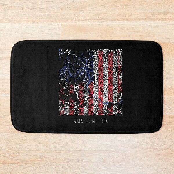 Item preview, Austin Texas city map with US flag black and white designed and sold by gifts-ideas.