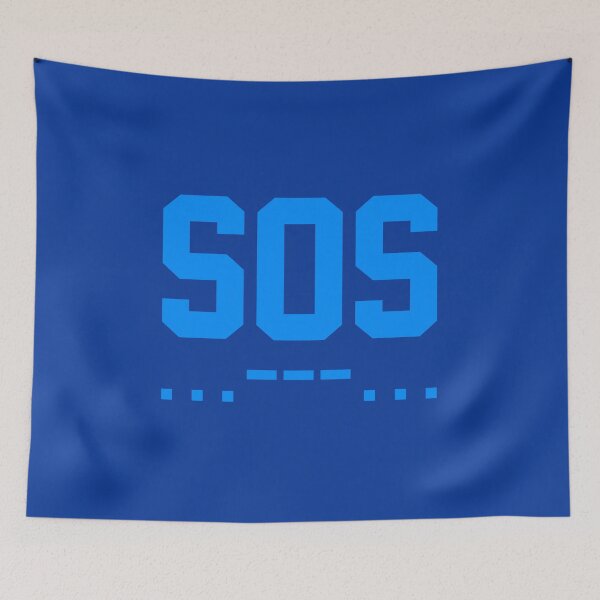 Artikelvorschau, SOS Morsecode Minimalistisch Blau entworfen und verkauft von everything4eva.