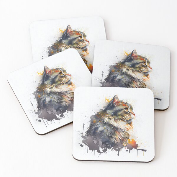 Item preview, Colorful illustrated cat head designed and sold by MLArtifex.