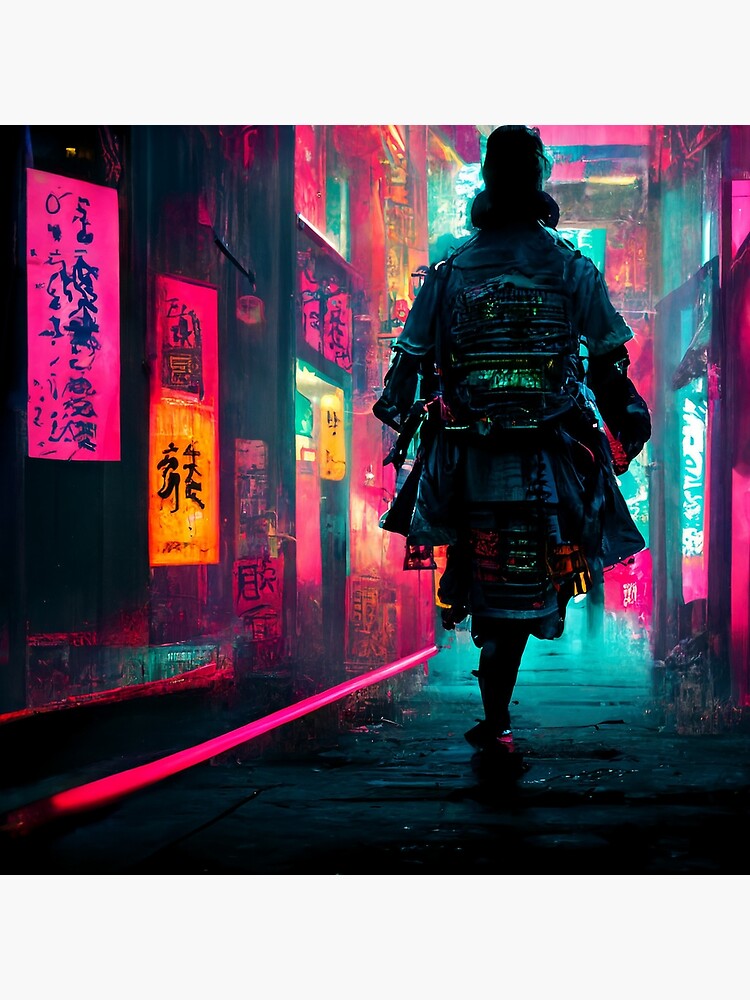 Cyberpunk Ronin in a Neon City - HD Mobile Walls