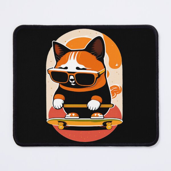 Item preview, skateboarding cat designed and sold by Cute-huh.