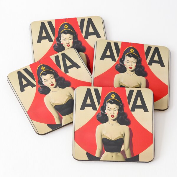 Item preview, Vintage Asia advertising sign - woman in retro style designed and sold by Dalive.