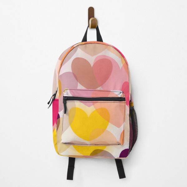 Item preview, Happy hearts in pink, purple and yellow digital pattern  designed and sold by Bonheurem.