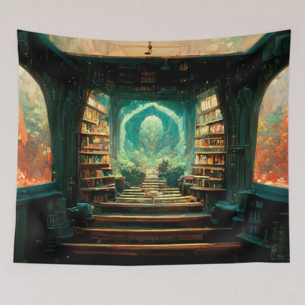Item preview, Scribe's Santuary - Fantasy Library designed and sold by ArkMinted.