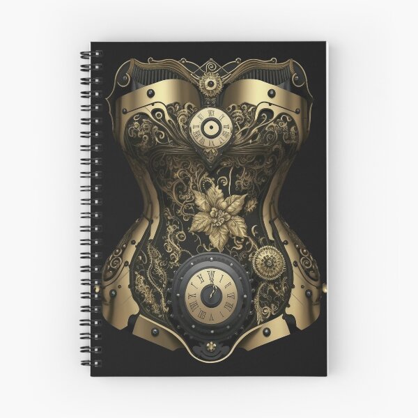 Item preview, Steampunk Corset Tshirt - Golden Clockwork Corset designed and sold by VicAndSteam.