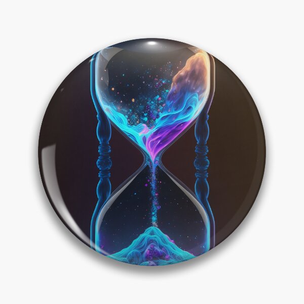 Item preview, The flow of time and space in an infinite universe - hourglass, neon lights designed and sold by TnT-Merch.