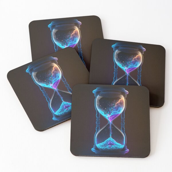 Item preview, The flow of time and space in an infinite universe - hourglass, neon lights designed and sold by TnT-Merch.
