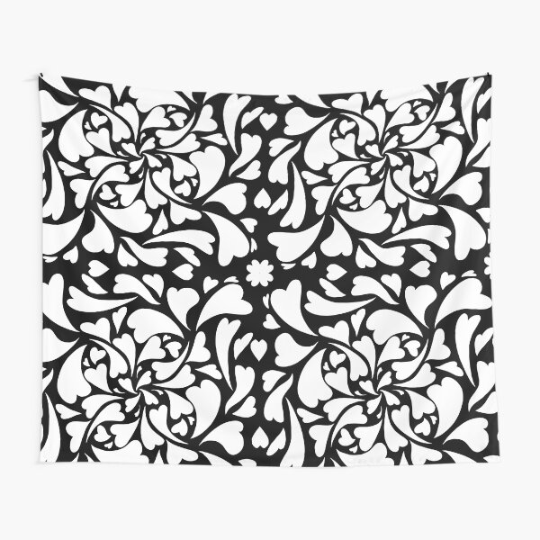 St. Valentine day black and white pattern Tapestry