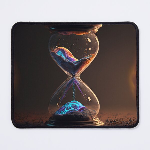 Item preview, The flow of time and space in an infinite universe - hourglass, neon lights designed and sold by TnT-Merch.