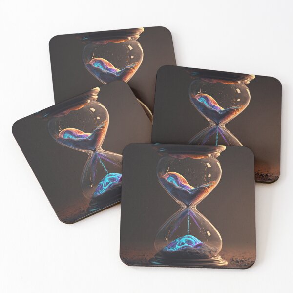 Item preview, The flow of time and space in an infinite universe - hourglass, neon lights designed and sold by TnT-Merch.