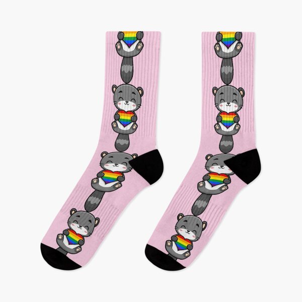 Item preview, Grey Otter with Rainbow Pride Flag Heart designed and sold by everything4eva.