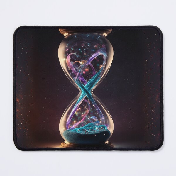 Item preview, The flow of time and space in an infinite universe - hourglass, neon lights designed and sold by TnT-Merch.
