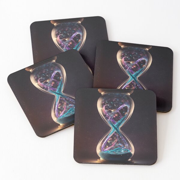Item preview, The flow of time and space in an infinite universe - hourglass, neon lights designed and sold by TnT-Merch.