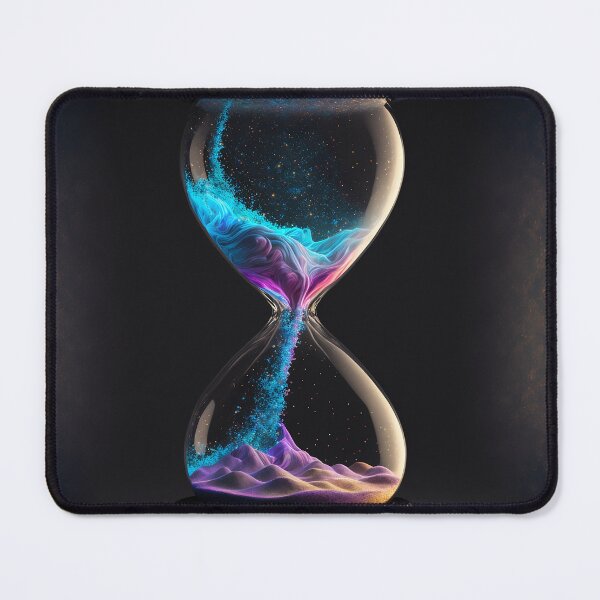Item preview, The flow of time and space in an infinite universe - hourglass, neon lights designed and sold by TnT-Merch.