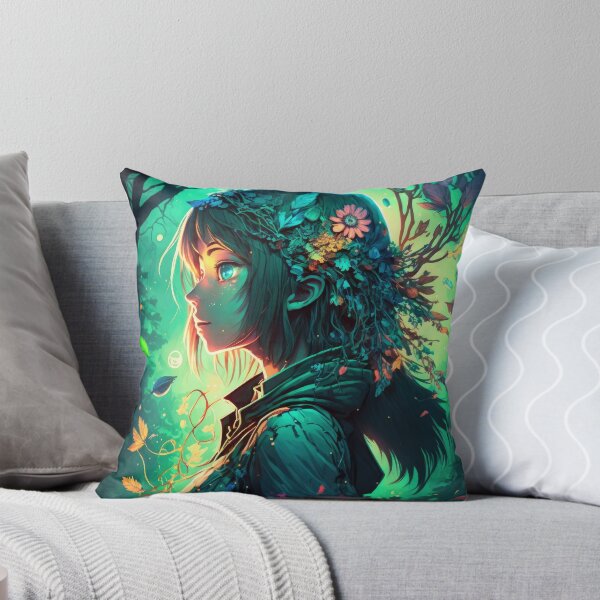 Item preview, Pretty Anime Girl in a Bioluminescent Fantasy Forest designed and sold by The-Sinister.