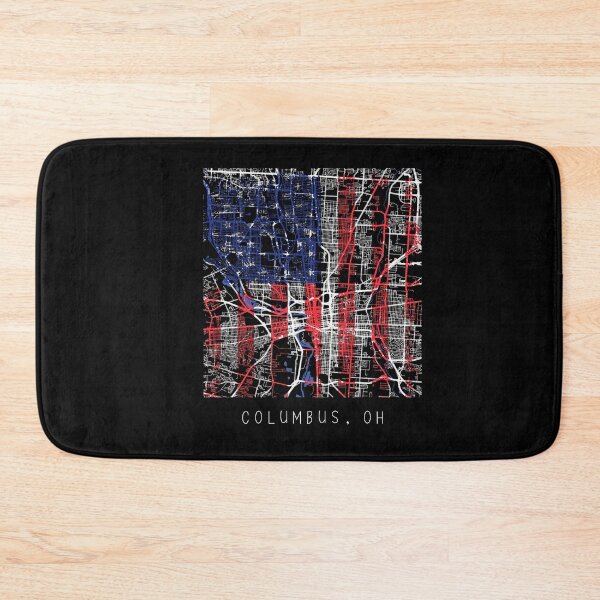 Item preview, Columbus Ohio OH city map with US flag black and white designed and sold by gifts-ideas.