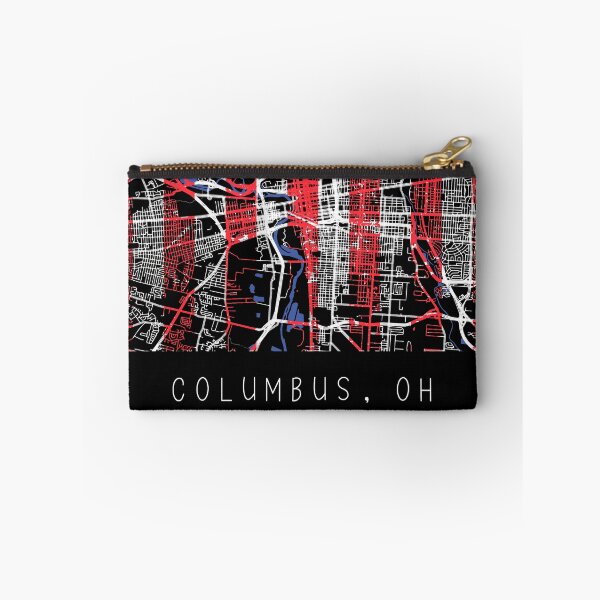 Item preview, Columbus Ohio OH city map with US flag black and white designed and sold by gifts-ideas.