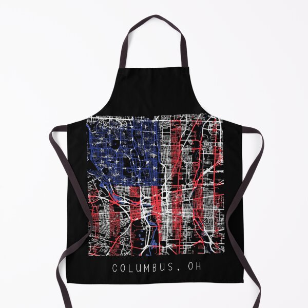 Item preview, Columbus Ohio OH city map with US flag black and white designed and sold by gifts-ideas.