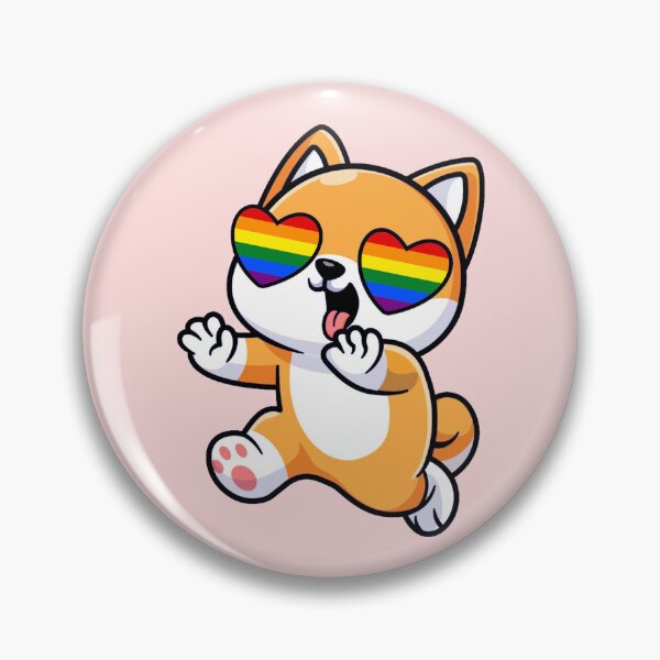 Item preview, Shiba Inu Heart Eyes with Rainbow Pride Flag designed and sold by everything4eva.