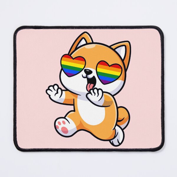 Item preview, Shiba Inu Heart Eyes with Rainbow Pride Flag designed and sold by everything4eva.