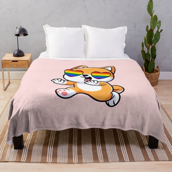 Item preview, Shiba Inu Heart Eyes with Rainbow Pride Flag designed and sold by everything4eva.