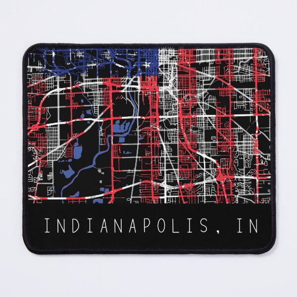 Item preview, Indianapolis Indiana IN city map with US flag black and white designed and sold by gifts-ideas.