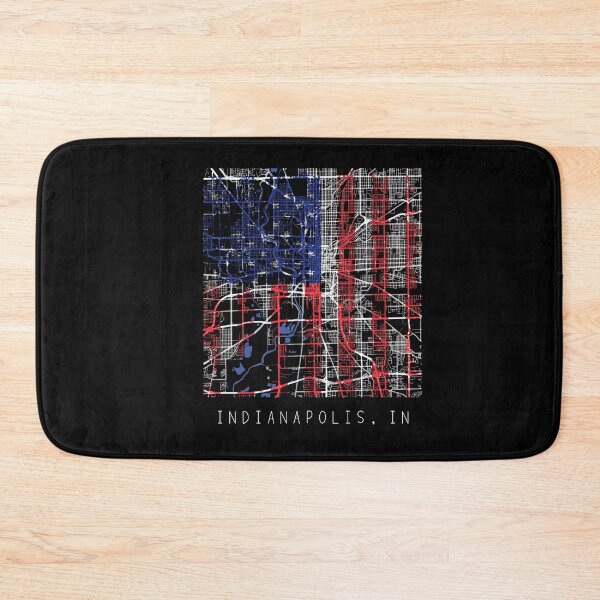 Item preview, Indianapolis Indiana IN city map with US flag black and white designed and sold by gifts-ideas.