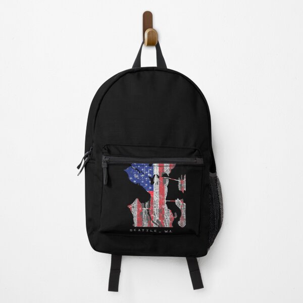 Item preview, Seattle Washington WA city map with US flag black and white designed and sold by gifts-ideas.