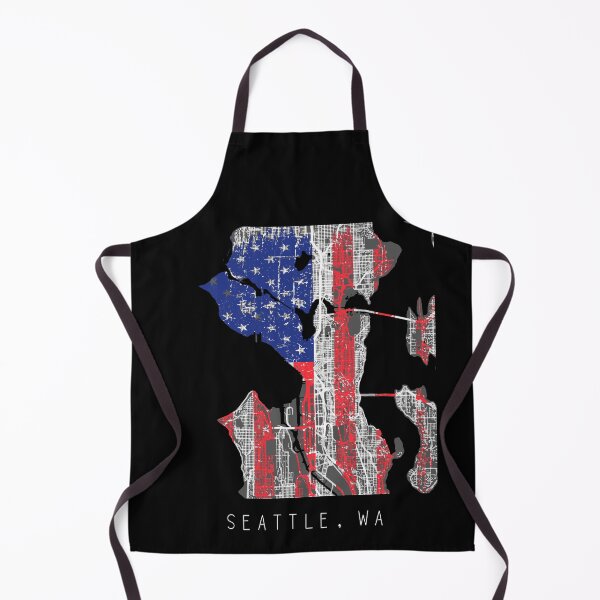 Item preview, Seattle Washington WA city map with US flag black and white designed and sold by gifts-ideas.