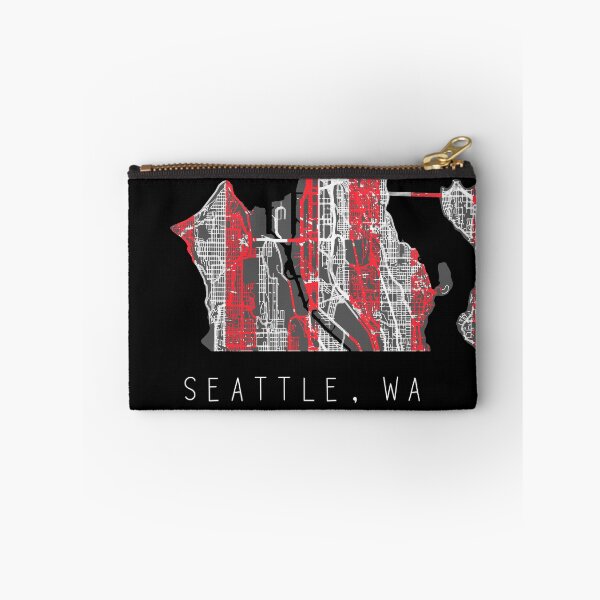 Item preview, Seattle Washington WA city map with US flag black and white designed and sold by gifts-ideas.