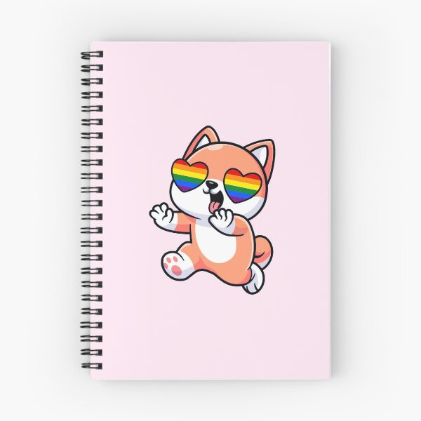 Item preview, Peach Shiba Inu Heart Eyes with Rainbow Pride Flag designed and sold by everything4eva.