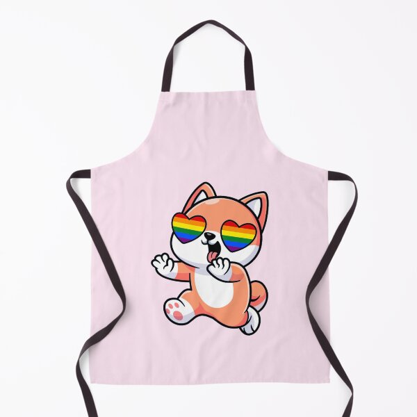 Item preview, Peach Shiba Inu Heart Eyes with Rainbow Pride Flag designed and sold by everything4eva.