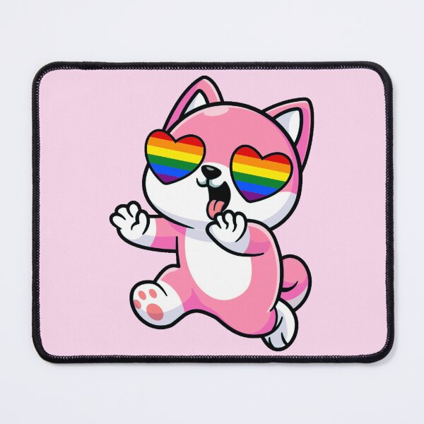 Item preview, Pink Shiba Inu Heart Eyes with Rainbow Pride Flag designed and sold by everything4eva.