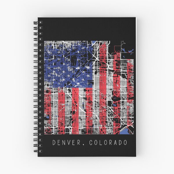 Item preview, Denver Colorado CO city map with US flag black and white designed and sold by gifts-ideas.