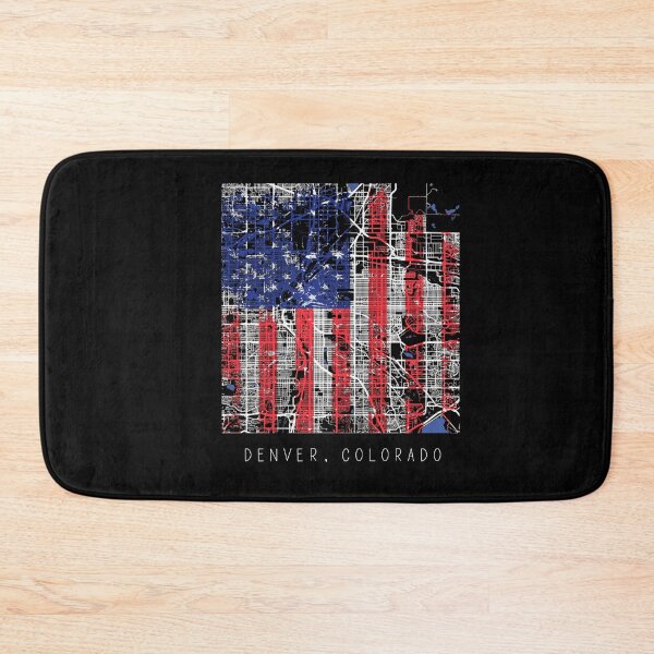Item preview, Denver Colorado CO city map with US flag black and white designed and sold by gifts-ideas.