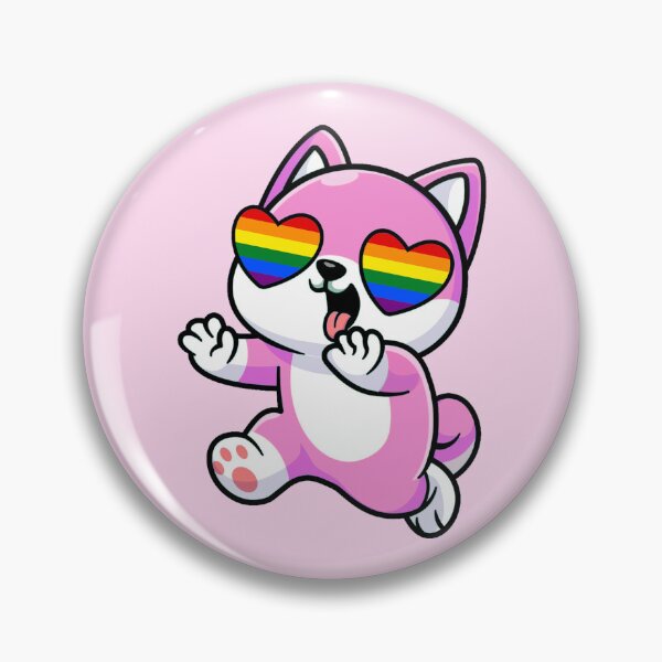 Item preview, Pink Shiba Inu Heart Eyes with Rainbow Pride Flag designed and sold by everything4eva.