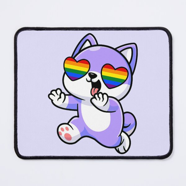 Item preview, Purple Shiba Inu Heart Eyes with Rainbow Pride Flag designed and sold by everything4eva.