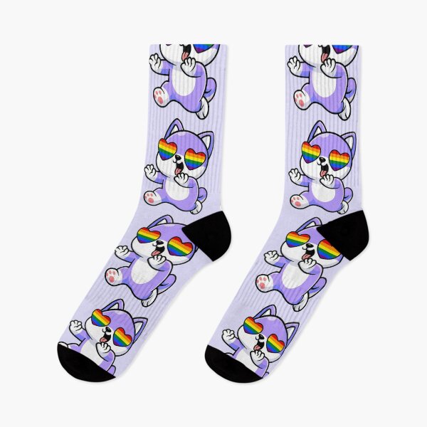 Item preview, Purple Shiba Inu Heart Eyes with Rainbow Pride Flag designed and sold by everything4eva.