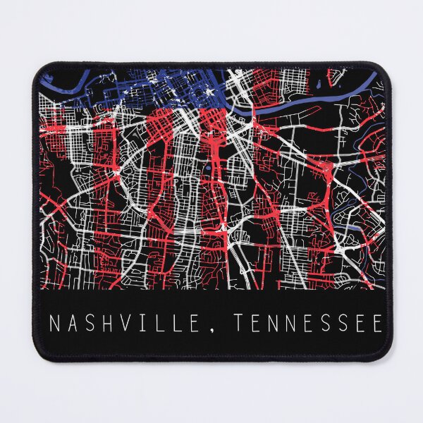 Item preview, Nashville Tennessee TN city map with US flag black and white designed and sold by gifts-ideas.